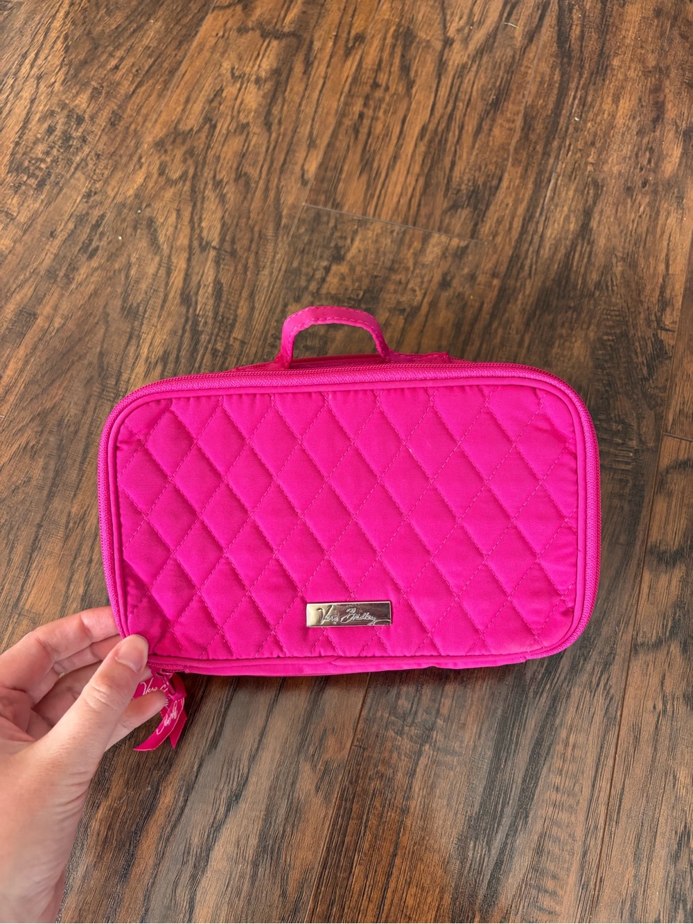 Vera Bradley Brush and Blush Quilted Fuchsia Cosmetic Makeup Travel Bag